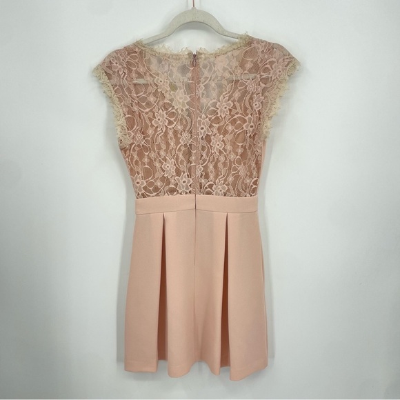 NWT BCBGeneration Fit and flare pink lace inset dress Sz 0 - Picture 5 of 10